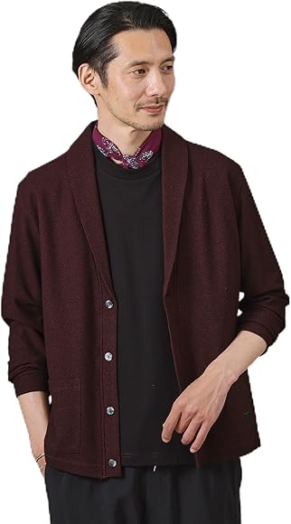 希少 ワイズ 上質 ドット柄 ショールカラー ニット デザイン カーディガン 希少 ワイズ 上質 ドット柄 ショールカラー ニット デザイン
